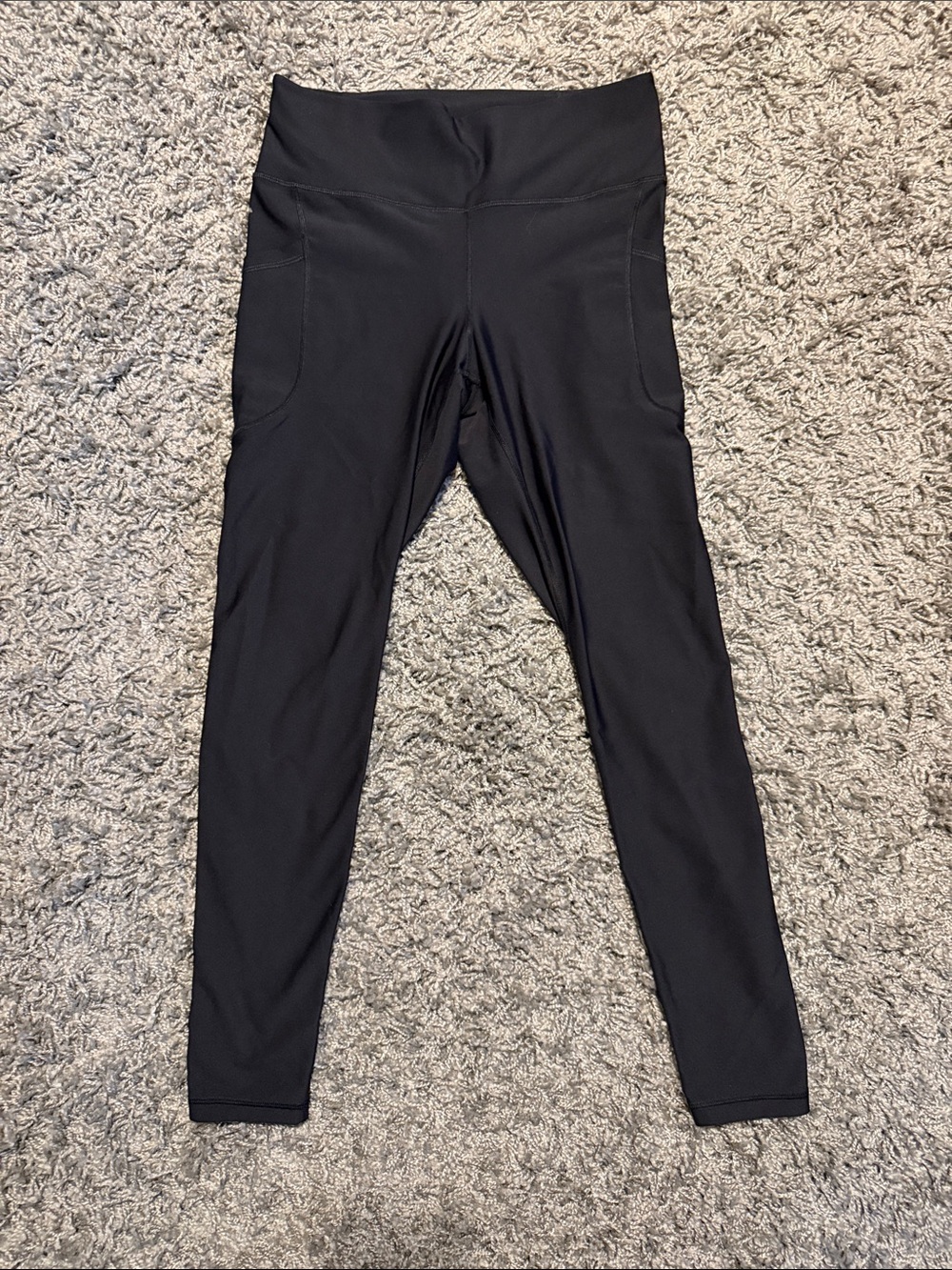 Womens Black Active Leggings with Side Pockets